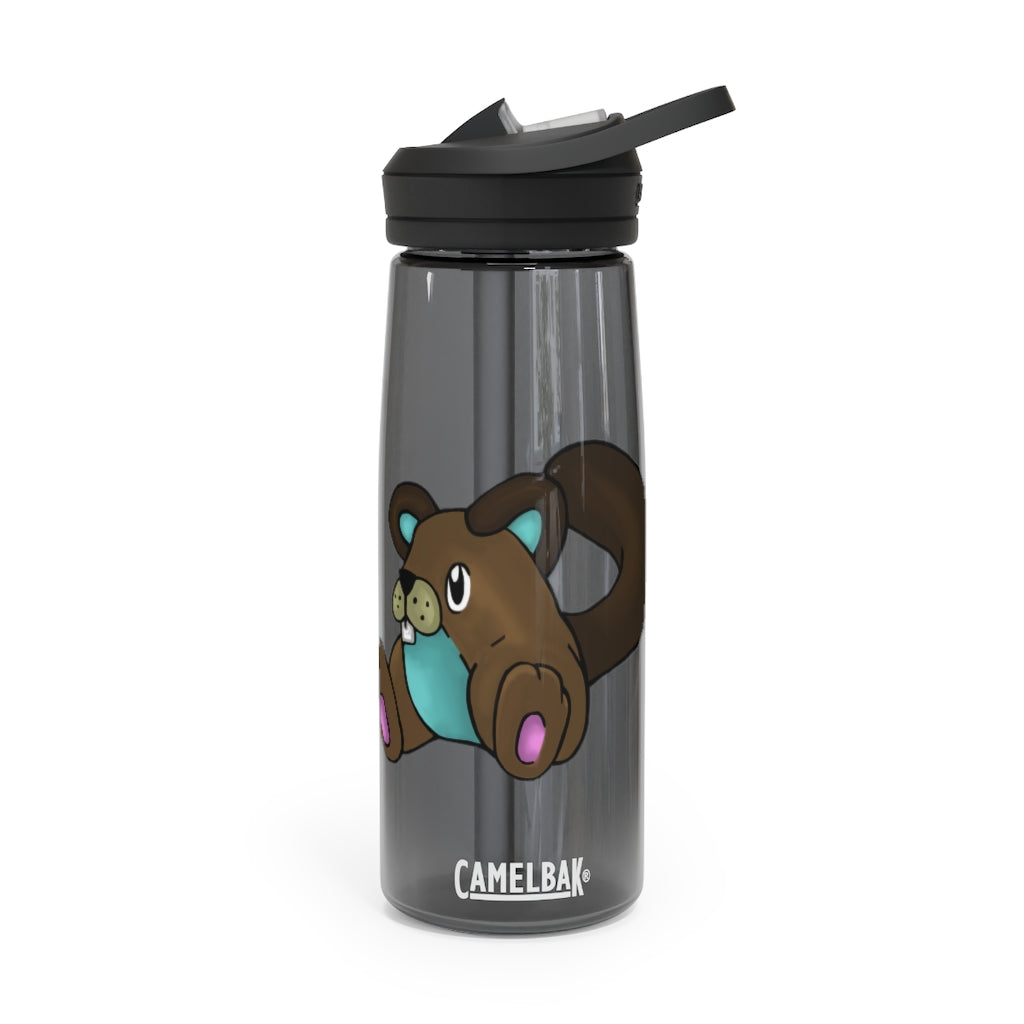 Personalized CamelBak Eddy® water bottle in 20oz and 25oz sizes, made from durable Tritan™ material, featuring a spill-proof biting valve.